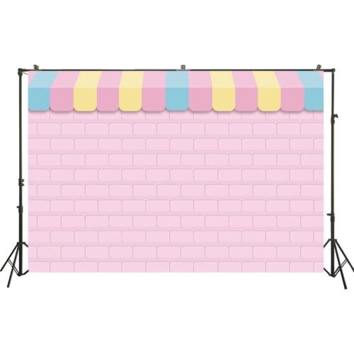 HUAYI Photography Backdrop Birthday Baby Child Photo Background Pink Brick Wall Newborns Studio Photo Booth Backdrop W-2245