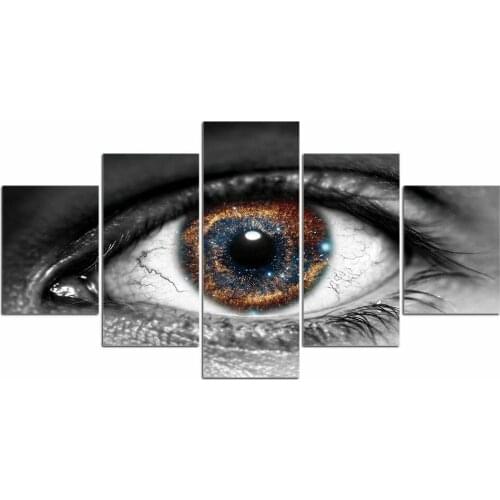 5 Pcs Abstract Starry Eye Real Canvas Pictures Print Wall Art Canvas Paintings Wall Decorations for Living Room Unframe