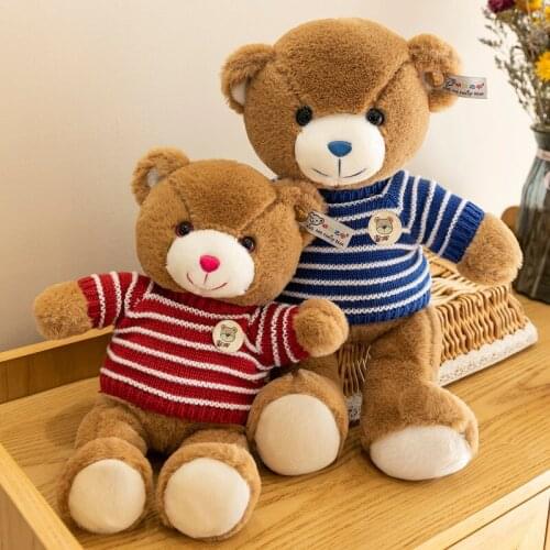 Kawaii Wear Sweater Teddy Bear Plush Toys Soft Stuffed Plush Animals Hug Bear Doll Birthday Gift For Children Friend Girlfriend