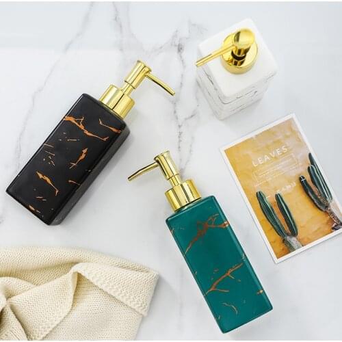 Bathroom Ceramic Soap Dispenser Lotion bottle Home hand sanitizer Storage Portable shampoo bottles Ceramic Mouthwash Cup Couple