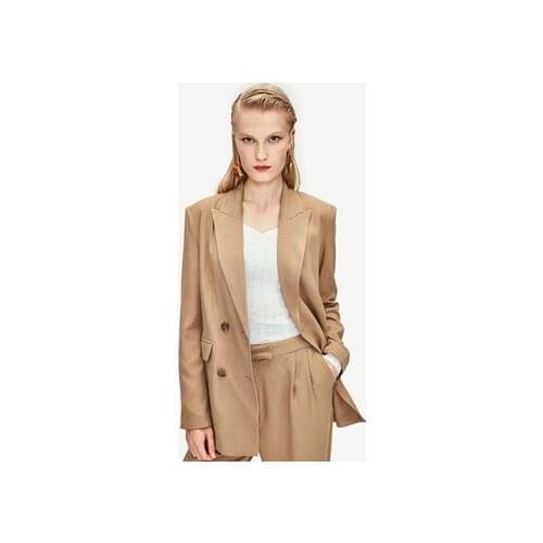 Brown Ladies Suit Blazer Office Wear Female Work Wear Office Suit Blazer Women Suits костюм женский 2Piece Set костюм женский