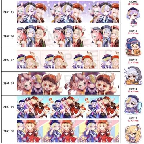 New Japan Anime Cartoon Girl Printed Grosgrain/Satin Ribbon 10Yards ,Planar Resins 30 pcs