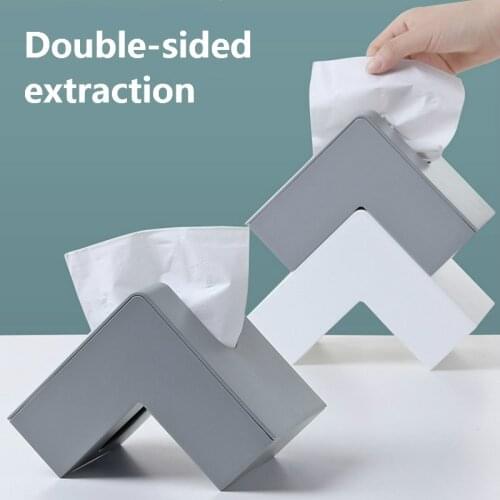 Creative Nordic tissue box home office corner tray simple desktop paper towel storage box WF807452