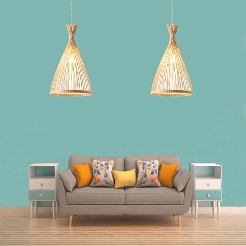 Chinese Style Handmade Rattan Lamp Vintage Hanging Light Loft Living Room Dining Room Home Decor Cafe Restaurant Pendant Lights