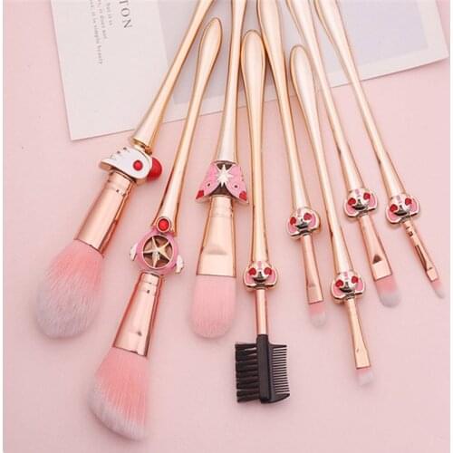 Hot Cardcaptor Sakura Cosmetic Makeup Brushes Set 8pcs Soft Hair Concealer Eye Shadow Foundation Lip Brush Cosmetics Tools