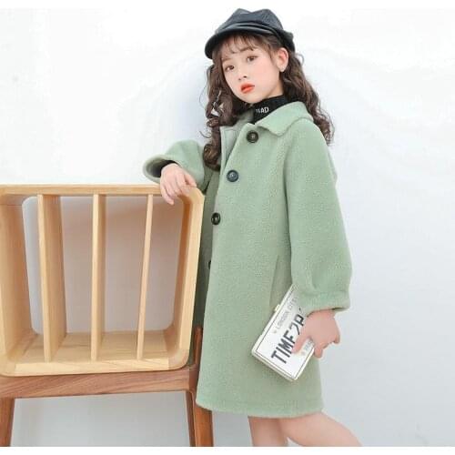 Fashion Children Clothing Girls Outerwear Coat 4 6 8 10 12 13 14 Years Girls Jacket Autumn Winter Jackets For Girls Wool Coats