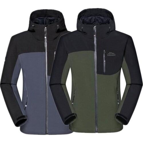 Men Soft Shell Waterproof Jacket Outdoor Windproof Thermal Windbreaker Coats Spring Autumn Hiking Traveling Climbing Clothing
