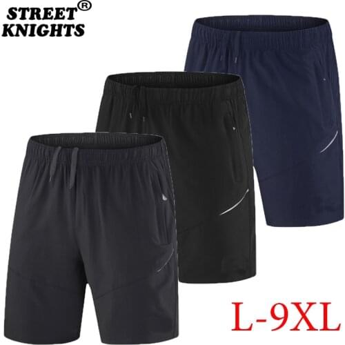 Plus Size 9XL 2021 New Men Solid Quick Dry Shorts Summer Breathable Sportswear Jogger Beach Short Pants Male Gyms Shorts Fitness