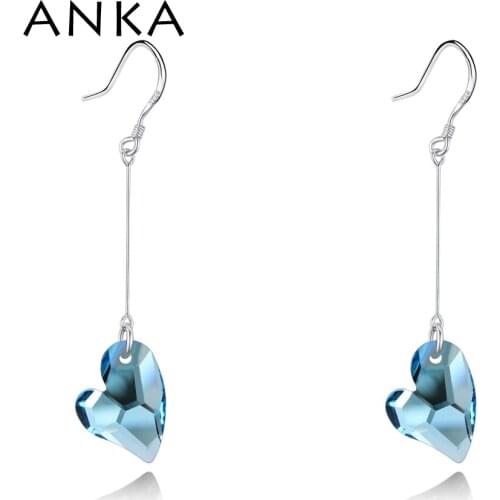 ANKA new heart crystal drop earrings jewelry korean earrings fashion Jewelry earrings for women Crystals from Austria #131671
