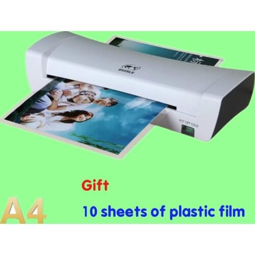 2021 New Update Sl200 A4 Document Photo Hot/cold Thermal Laminating Machine Laminator Eu Plug with 10pcs Plastic Film