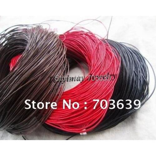 Wholesale Red 1mm Leather Necklace Cords For DIY Free Shipping(100m)