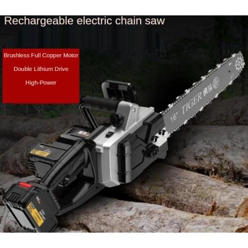 Rechargeable Chainsaw High Power Household Lithium-Powered Electric Saw Hand Held Outdoor Chainsaw Cutting Tree Cutting Saw