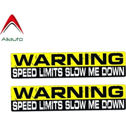 Aliauto 2 X Warning Car Sticker Funny Speed Limits Slow Me Down Cover Scratch Decal Accessories PVC for Turk VW Saab,15cm*4cm