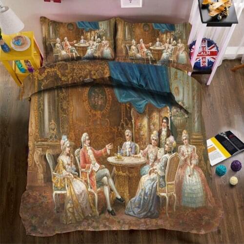British Royal painting 3D Luxury Bedding set Double King Queen size Bedsheet set Duvet cover Pillowcases