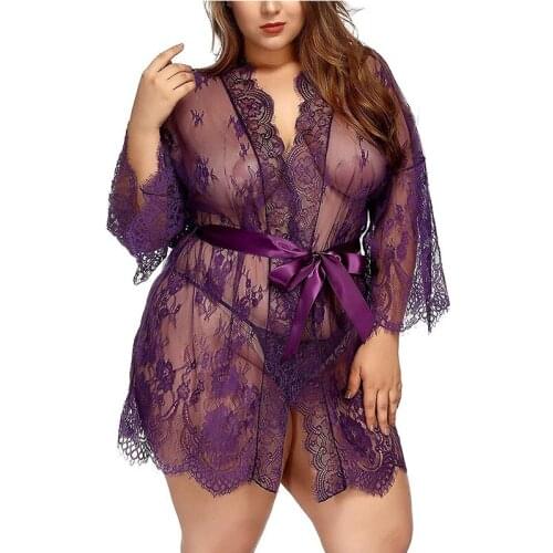 3XL Sexy Lingerie Hot Women Porno Sleepwear Lace Underwear Sex Clothes Babydoll Erotic Transparent Dress Black Sexy Lingerie