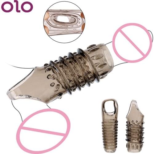 OLO Silicone Penis Ring Sleeve Reusable Cock Ring Dildo Girth Enhancer Penis Enlargement Delayed Ejaculation Sex Toys For Men