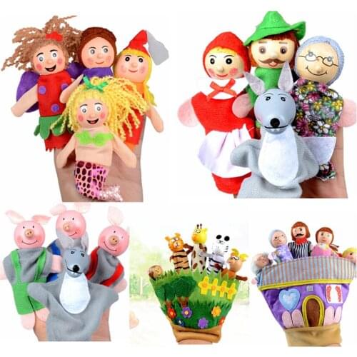 Faily Tale Finger Puppet Plush Toys Baby Kids Storytelling Appease Animal Gloves Puppets Cartoon for Children