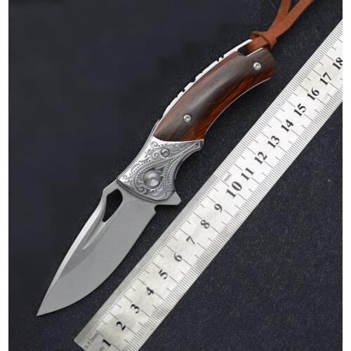 M390 Folding Knife Outdoor Camping Survival Hunting Knife Rosewood Handle Sharp EDC Tactical Tool Fruit knife
