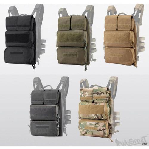 WoSporT Tactical Zipper Panel Pouch Bag Back Pack for JPC2.0 Tactical Vest