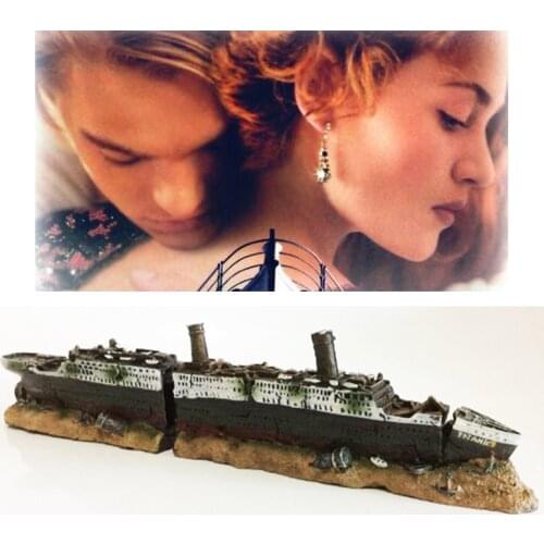 Titanic Lost Wrecked Boat Ship Aquarium Decoration Ornament Military Shipwreck Wreck
