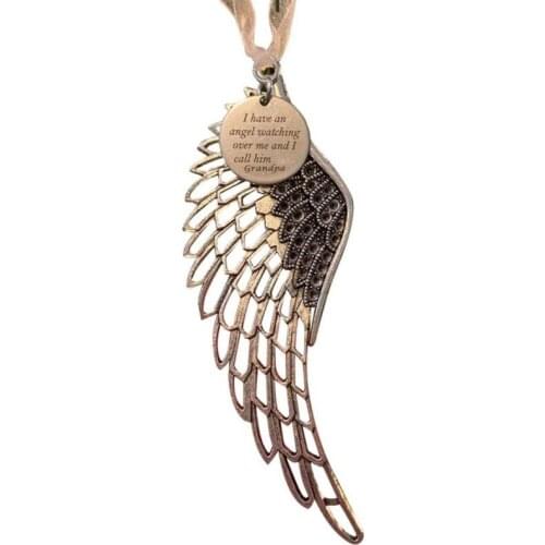 Christmas Tree Ornament Hanging Pendant Tag Memorial My Heart Is In Heaven Angel Wing Gift New Year Home Christmas Decorations