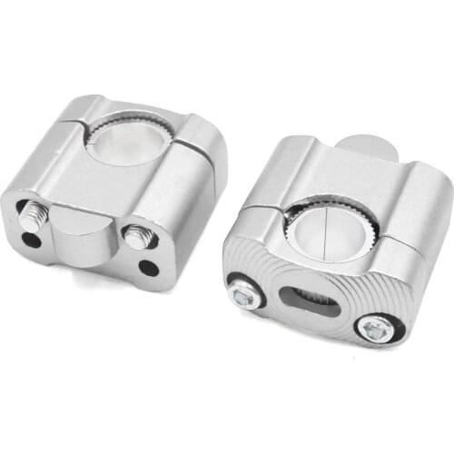 Uxcell 2Pcs Universal Silver Tone 22mm Handlebar Riser Clamp Bracket Adaptor for Motorcycle