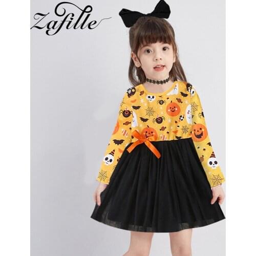 ZAFILLE Baby Toddler Kids Dresses For Girls Halloween Costumes Patchwork Princess Girl Dress Children Halloween Dress Clothing