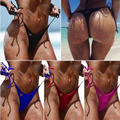 Womens Sexy heart Hole Beachwear bathing Swimming Swimwear T-Back Thong G String Brazilian Underwear panties bikini pants