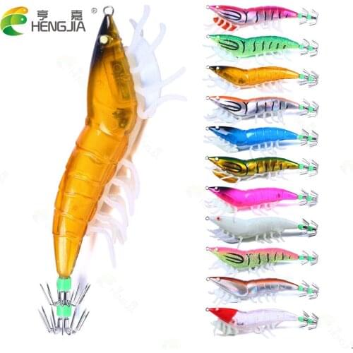 1PCS 3.5# 3D Eyes Luminous Squid Jigs Sea Fishing Lure 12cm 22g Artificial Hard Bait Squid Hook Octopus Saltwater Fishing