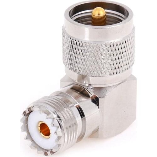1pc UHF SO-239 Female To UHF PL-259 Male Right Angle 90 Degree RF Connector High Quality