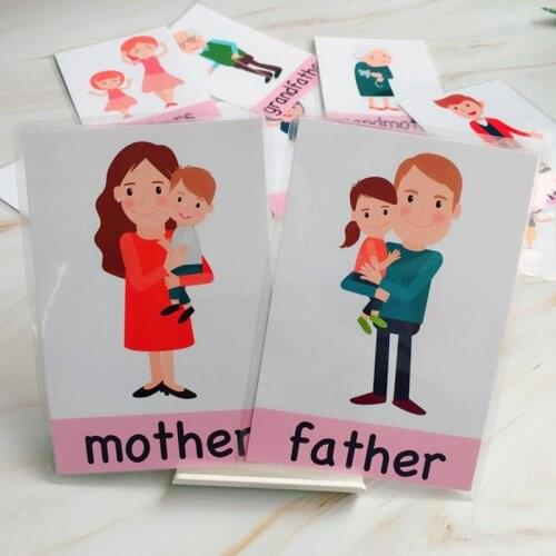 10Pcs Baby Emotion Learning English Word Cards Game Montessori Flash Cards Educational Toys For Children Teacher Teaching Aids