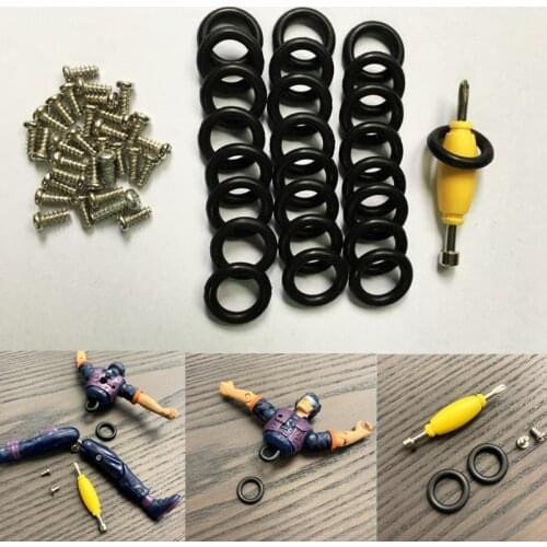 200pcs/lot GI Joe Cobra Action Force O-RINGS Waist Band + 200 pcs screws +spanner tool for 3.75'' GI JOE action figure toy parts