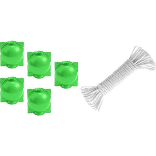 5 Pcs Plant Propagation and Rooting Ball Device & 1 Pcs 164 Feet Self Watering Wick Cord Rope