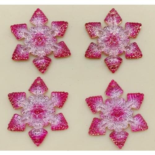 Ice Flowers Shapes Sizes Sew On Acrylic rhinestones with holes flat back mirror Sewing Jewelry Acrylic Beads 30mm 10pcs -B533