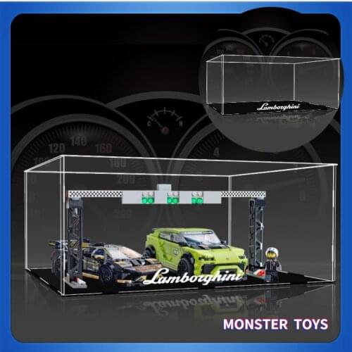 2/3mm Thick Acrylic Lego Speed Series Lamborghini 76899 Toy Car Display Case Transparent Model Car Showcase 30X20X14CM
