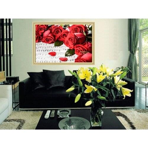 Diamond Embroidery Diy Diamond Painting Cross Stitch Kits Diamond Mosaic Rose sheet music Full Square Diamond Embroidery BS103