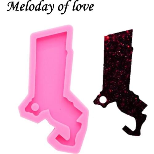 Shiny Massachusetts state keychain molds for keychains DIY epoxy model resin keychain mold silicone rubber DY0203