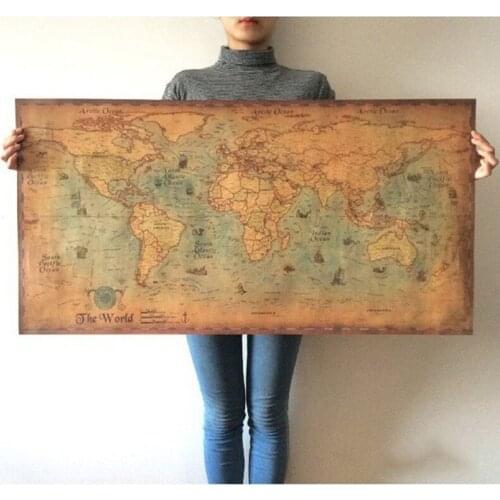 Nautical chart oversized retro kraft paper poster interior cafe decoration painting kraft paper