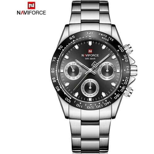 NAVIFORCE Top Brand Sports Quartz Watches Luxury Fashion Exquisite Stainless Steel Watch Male Waterproof Wrist Watch For Men NF