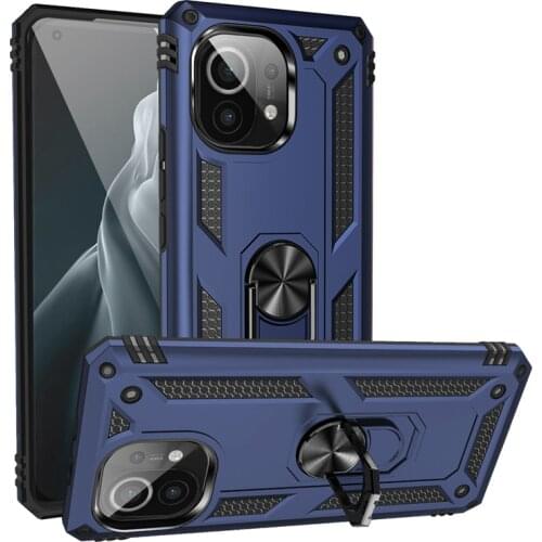 For Xiaomi Mi 10T 11 Lite 5G Case Cover TPU Bumper Magnetic Ring Holder Silicone Armor Back Phone Case Redmi Note 10 10S 10 Pro