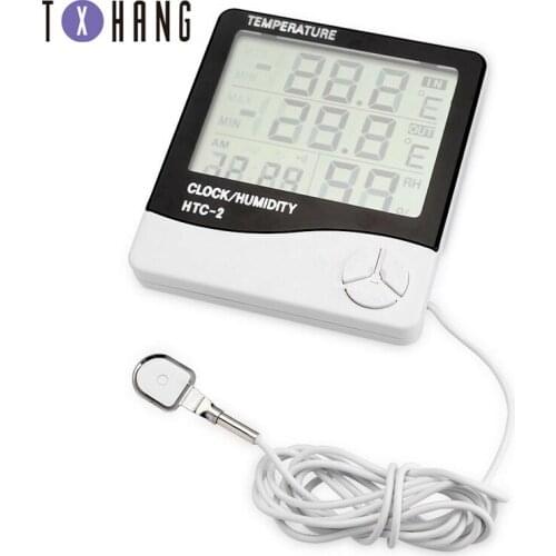 Digital LCD Temperature Thermometer Hygrometer Humidity Meter Home White HTC-2 Htc-1