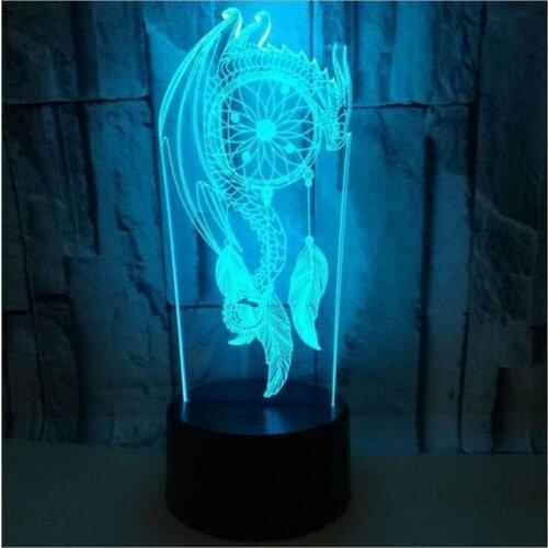 Colorful 3d Table Lamp Wind Chime USB Table Lamp 7 Color Change Bike Home Decor Bedroom Sleep Lighting Fixture Gifts