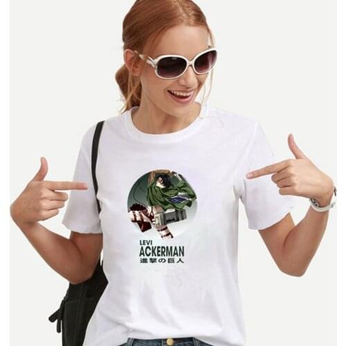 Japanese Anime Lvei Ackerman Graphic Printed Tops Attack on Titan Anime Cartoon Shingeki No Kyojin T Shirt Cotton Casual Tee