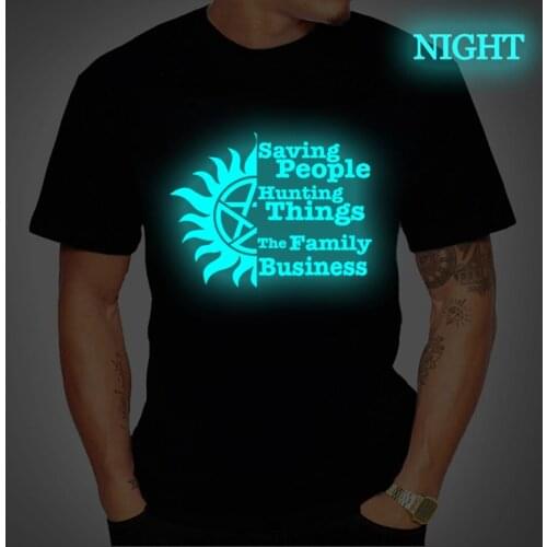 Supernatural Love Print T Shirt Summer Trendy Men Women Tee Tops Luminous T-shirt Cotton Tee Shirt Unisex Harajuku Streetwear