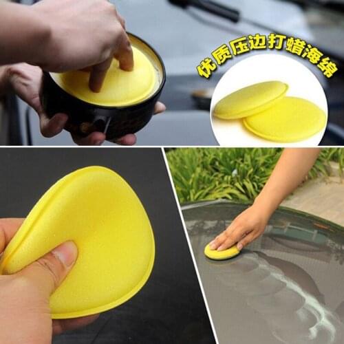 Car Waxing Sponge Wash Tool Cars Body Care Round Yellow Soft Cleaning Equipment Flexible Sponges Automobile Maintenance Styling