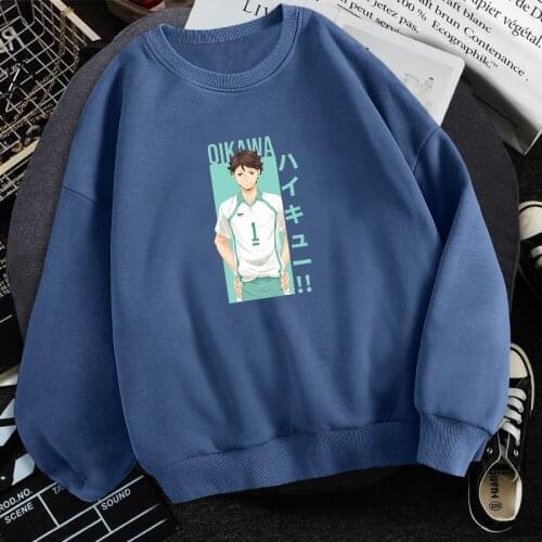 Haikyuu Anime Tooru Oikawa Print Hoodie Mens Fleece Sweatshirts 2021 Autumn Fleece Warm Streetwear Homme Oversized Pullover