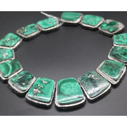 17-35mm Natural Blue malachite imperialment Emperor Stone women full necklace DIY making beads green and blue color for choice