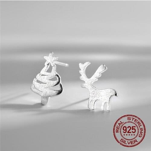 INEFFA 2021 100% 925 Real Sterling Silver Fashion Womens Jewelry Sweet Christmas Stud Earring Gift For Girls Women Earrings Hot