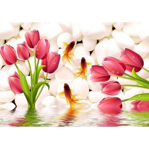 Custom 3D Photo Wallpaper Modern Flower Wall Mural Wall Paper Living Room Sofa TV Background 8d wall murals Wallpaper Bedroom