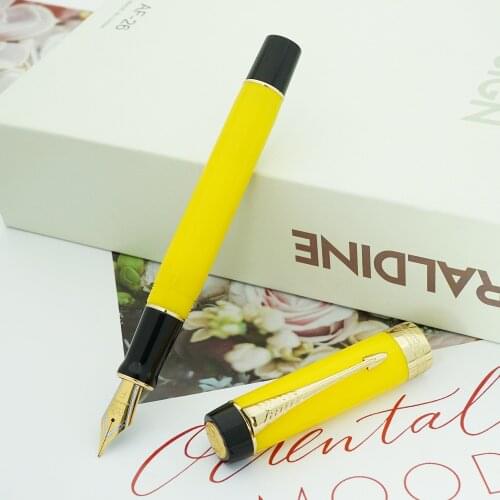 Jinhao 100 Centennial Yellow Resin Fountain Pen Arrow Clip EF/F/M/Bent Nib with Converter Writing Business Office Gift Ink Pen